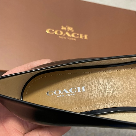 NIB Women's Size 6.5 Coach SA12173 Unipump Jet Mirror Leather 1.5" Heels Black - Picture 6 of 12